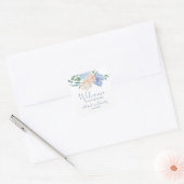 Dusty Blue Florals Weddenschap Welkom Vierkante Sticker (Envelop)