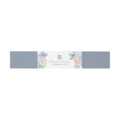 Dusty Blue Florals Wedding Belly Band Uitnodigingen Wikkel (Vlak)