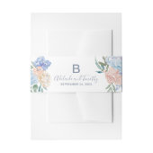 Dusty Blue Florals Wedding Belly Band Uitnodigingen Wikkel (Voorkant Voorbeeld)