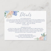 Dusty Blue Florals Wedding Details Kaart (Voorkant)