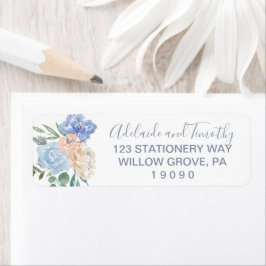 Dusty Blue Florals Wedding Etiket