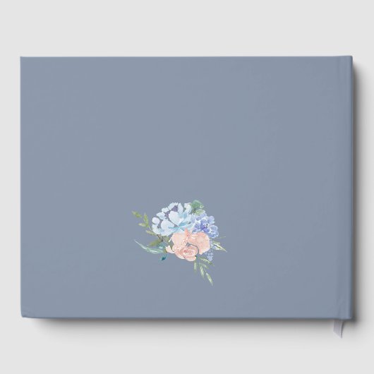 Dusty Blue Florals Wedding Gastenboek (Achterkant)