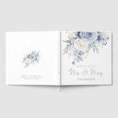 Dusty Blue Florals Wedding Gastenboek (Volledig)