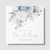 Dusty Blue Florals Wedding Gastenboek (Voorkant)