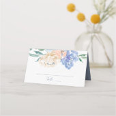 Dusty Blue Florals Wedding Plaatskaartje (Voorkant)