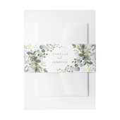 Dusty Blue Florals Wedding Uitnodigingen Wikkel (Voorkant Voorbeeld)