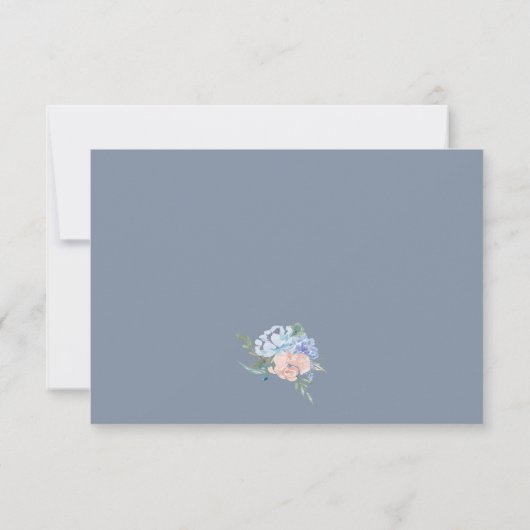 Dusty Blue Florals Wedding Website RSVP Card (Achterkant)