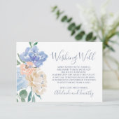 Dusty Blue Florals Wedding Well Informatiekaartje (Staand voorkant)
