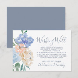Dusty Blue Florals Wedding Well Informatiekaartje
