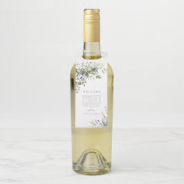 Dusty Blue Florals Welkom Fles Hanger