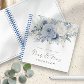 Dusty Blue Florals wenst nieuwe Mrs. Guest Book Notitieboek