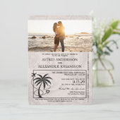 Dusty Blue Florida Passport Wedding Invitation Kaart (Staand voorkant)