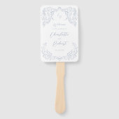 Dusty Blue  Flourish Monogram Programma Handwaaier (Voorkant)