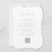 Dusty Blue  Flourish Monogram Wedding Kaart (Achterkant)
