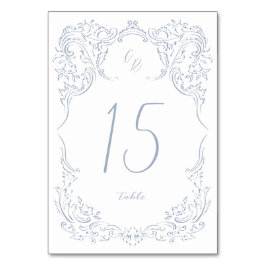Dusty Blue Flourish Monogram Wedding Kaart