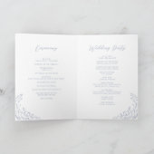 Dusty Blue  Flourish Monogram Wedding Programma (Binnen)