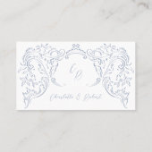 Dusty Blue Flourish QR code Website Kaart Plaatskaartje (Achterkant)