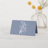 Dusty Blue Flourish Reception Place Card Plaatskaartje (Achterkant)