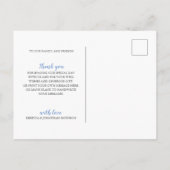 Dusty Blue Flower Bedankt Foto Weddenschap Briefka Briefkaart (Achterkant)