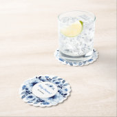 Dusty Blue Flower Waterverf Baby shower Kartonnen Onderzetters (Insitu)