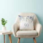 Dusty Blue Flowers 90th Birthday Party Gift Kussen<br><div class="desc">Dusty Blue Flowers 90th Birthday Party Gift Sierkussen Zie passend collectie in Niche en nestwinkel</div>