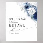 Dusty Blue Flowers Bridal / Baby shower Welcome Poster<br><div class="desc">Blauwe bloemen baby shower,  vrijgezellenfeest,  stelletjes douchen.. welkomstbord</div>