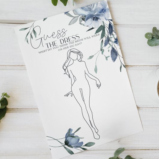 Dusty Blue Flowers Bruidsspel Raad de jurk Flyer