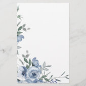 Dusty Blue Flowers Bruidsspel Raad de jurk Flyer (Achterkant)