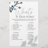 Dusty Blue Flowers Bruidsspel Whats in je tas Flyer (Voorkant)