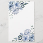 Dusty Blue Flowers Bruidsspel Whats in je tas Flyer (Achterkant)