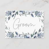 Dusty Blue Flowers Bruiloft Gereserveerde Plaats K Plaatskaartje (Voorkant)