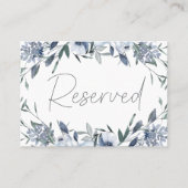 Dusty Blue Flowers Bruiloft Gereserveerde Plaats K Plaatskaartje (Voorkant)