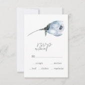 Dusty Blue Flowers Bruiloft RSVP Kaart (Voorkant)