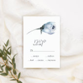 Dusty Blue Flowers Bruiloft RSVP Kaart