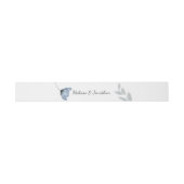 Dusty Blue Flowers Bruiloft Uitnodiging Belly Band Uitnodigingen Wikkel (Vlak)