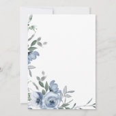 Dusty Blue Flowers Brunch Bridal Shower Uitnodigin Kaart (Achterkant)