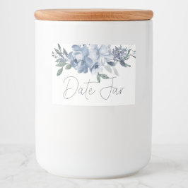 Dusty Blue Flowers Date Night Jar Voedselcontainer Etiket