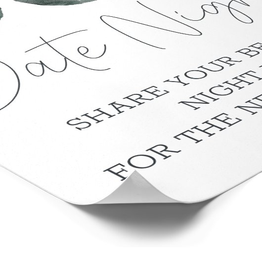 Dusty Blue Flowers Date Night Poster (Hoek)