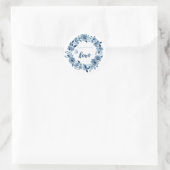 Dusty Blue Flowers Elegant hou van je Classic Roun Ronde Sticker (Tas)