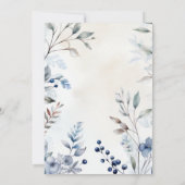Dusty Blue Flowers | Elegant Tuin Bruiloft Kaart (Achterkant)