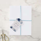 Dusty Blue Flowers Elegant Wedding Dank u Cadeaulabel (Met Touw)