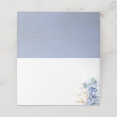 Dusty Blue Flowers en Gold Leaves Greenery Boho Plaatskaartje (Buitenkant ongevouwen)