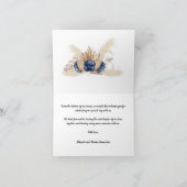 Dusty Blue Flowers en Pampas Wedding Hartelijk dan Bedankkaart (Binnen)