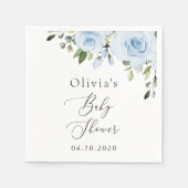Dusty Blue Flowers, Greenery, Boho, Baby shower Servet (Voorkant)