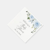 Dusty Blue Flowers, Greenery, Boho, Baby shower Servet (Hoek)