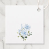 Dusty Blue Flowers, Greenery, Boho, Birthday Bedankjes Labels (Achterkant)