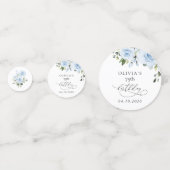 Dusty Blue Flowers, Greenery, Boho, Birthday Confetti (Achterkanten)