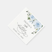 Dusty Blue Flowers, Greenery, Boho, Birthday Servet (Hoek)