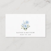 Dusty Blue Flowers, Greenery, Boho, Floral Wedding Plaatskaartje (Achterkant)