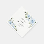 Dusty Blue Flowers, Greenery, Boho, Floral Wedding Servet (Hoek)